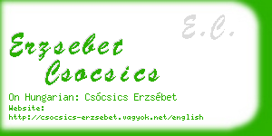 erzsebet csocsics business card