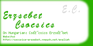 erzsebet csocsics business card